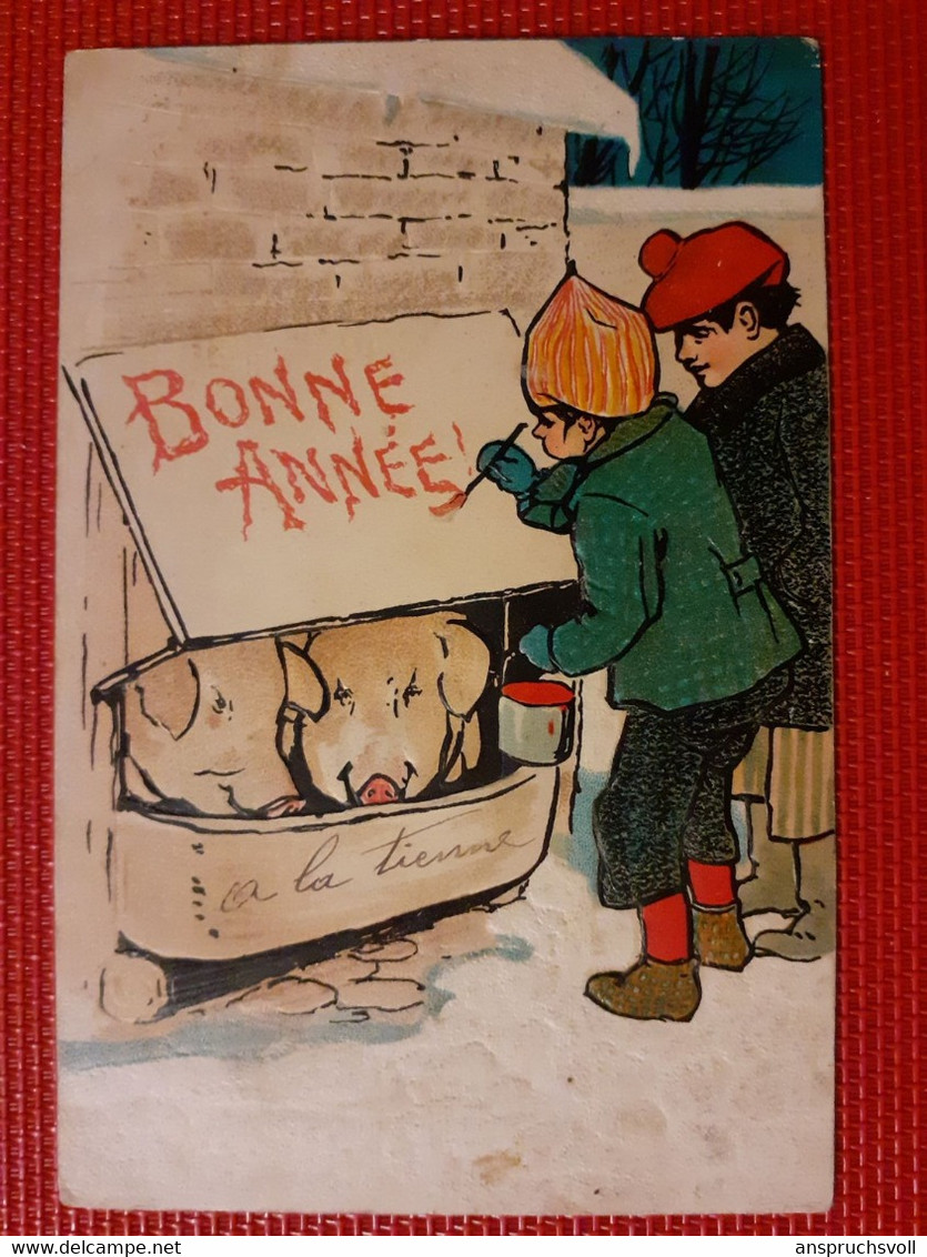 CPA GAUFREE - BONNE ANNEE - ENFANTS ET COCHONS - Anno Nuovo