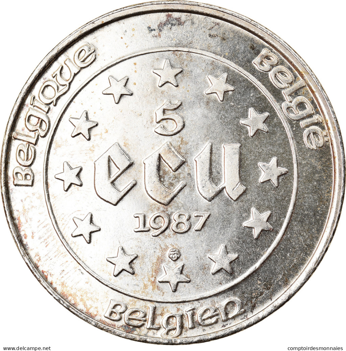 Monnaie, Belgique, Baudouin I, 5 Ecu, 1987, SUP+, Argent, KM:166 - Ecus