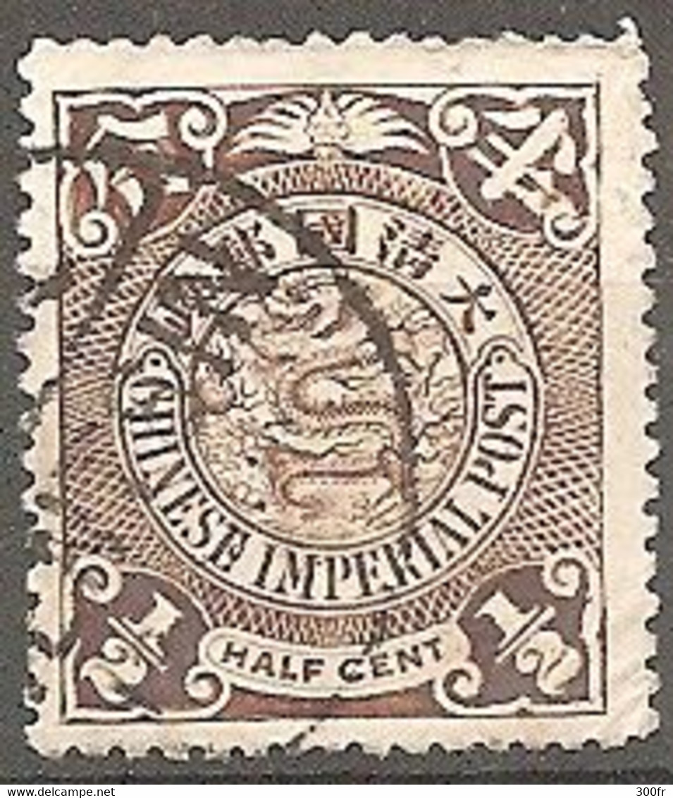 CHINE CHINA CINA STAMP CHINESE IMPERIAL POST  DRAGON 1/2c CANCELLED TENTSIN Used - Oblitérés
