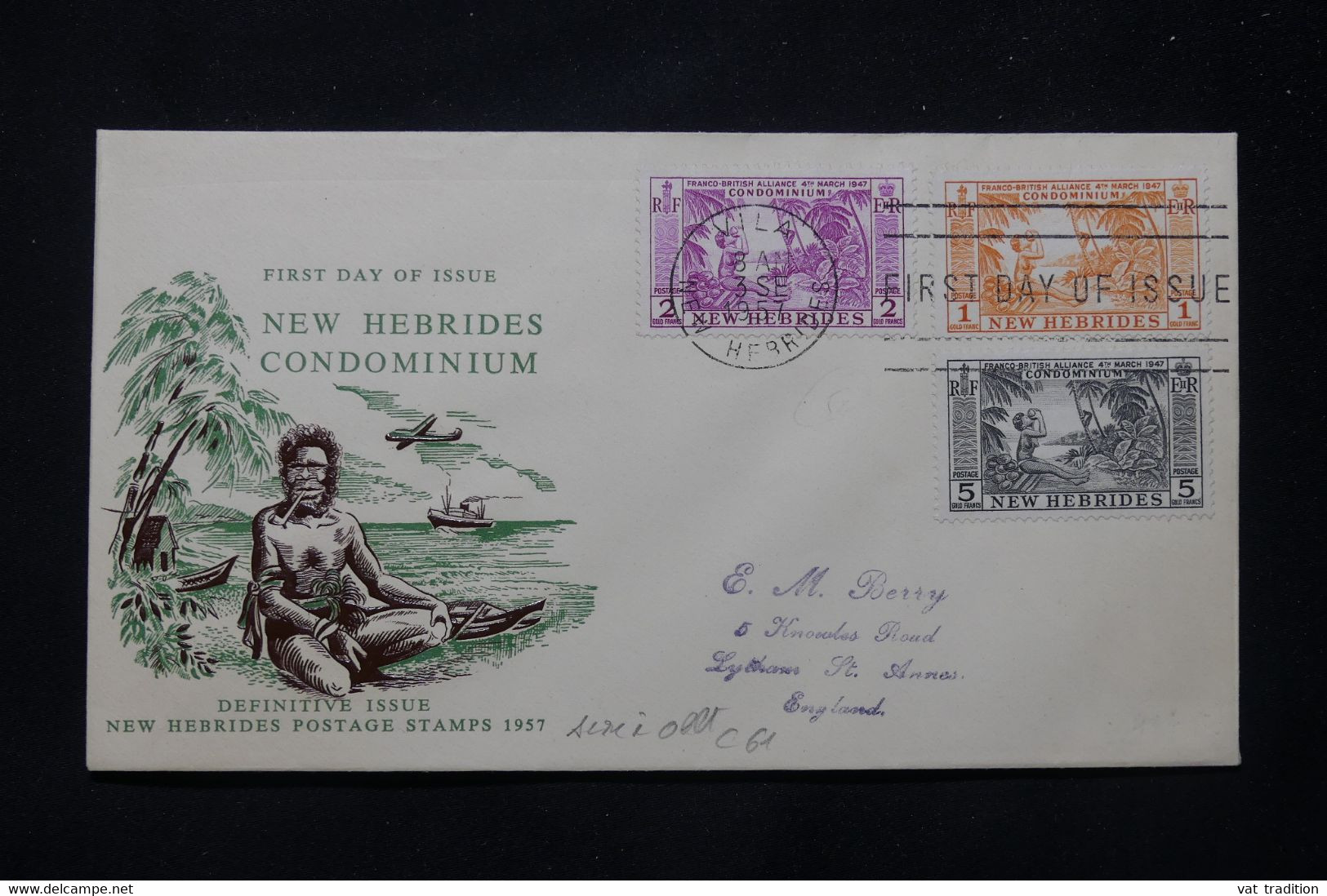 NOUVELLE HÉBRIDES - Enveloppe FDC En 1957 - Noix De Coco - L 77130 - FDC