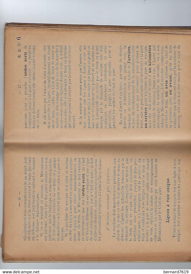 Livret  Chemins De Fer De L'etat Annee 1903  Reglement General N° 6 Avec 100 Pages  Mecaniciens,chauffeurs Trains Legers - Railway & Tramway