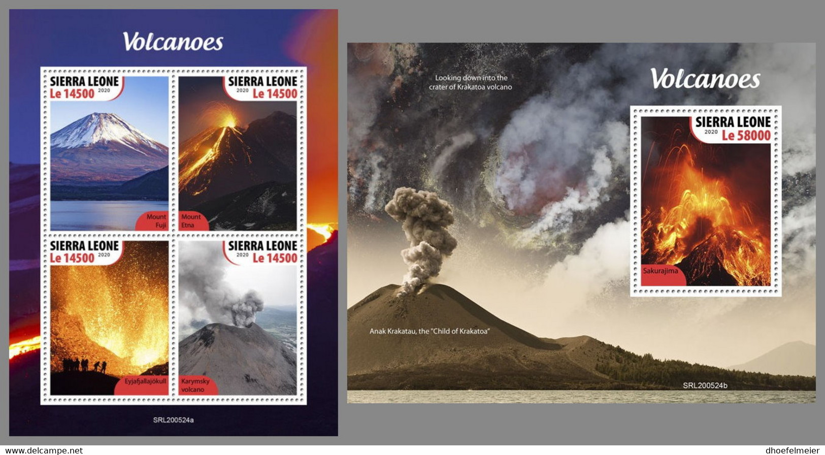 SIERRA LEONE 2020 MNH Volcanoes Vulkane Volcans M/S+S/S - OFFICIAL ISSUE - DHQ2043 - Volcans