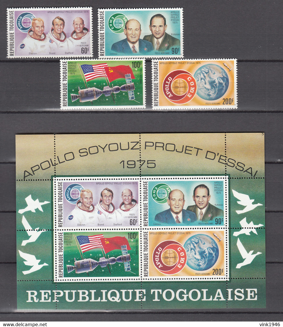 Togo 1975,4V+block,space,aerospace,ruimtevaart,luft Und Raumfahrt,de L'aérospatiale,MNH/Postfris(L3535) - América Del Norte