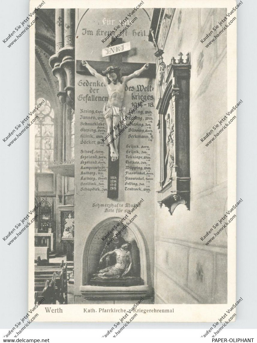 4294 ISSELBURG - WERTH, Katholische Pfarrkirche, Innenansicht, Kriegerdenkmal - Borken