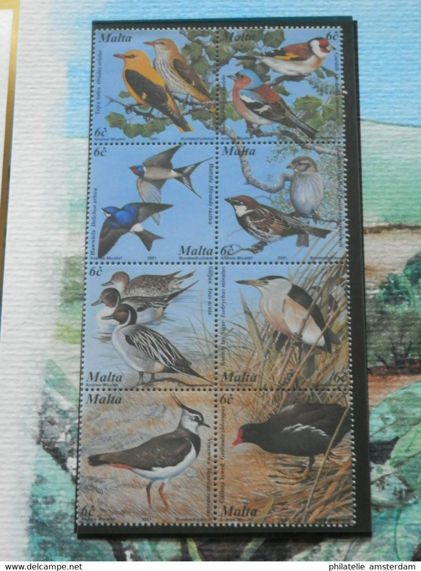 START 1 EURO: THE INTERNATIONAL BIRDLIFE STAMP COLLECTION: MNH collection in illustrated album with dust cover