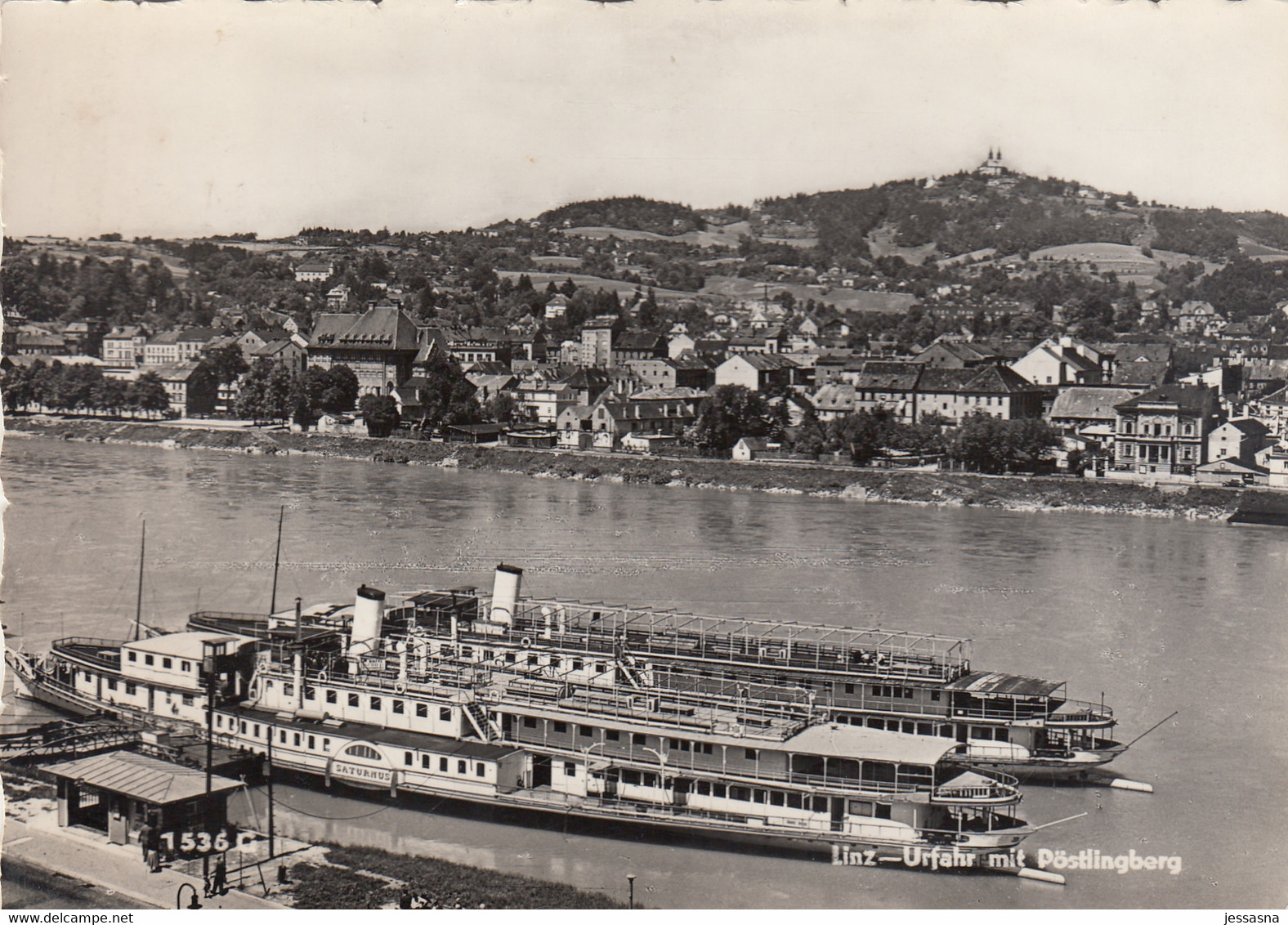 AK -OÖ - Linz-Uhrfahr - Mit Dalten Dampfer SATURNUS - 1956 - Linz Urfahr