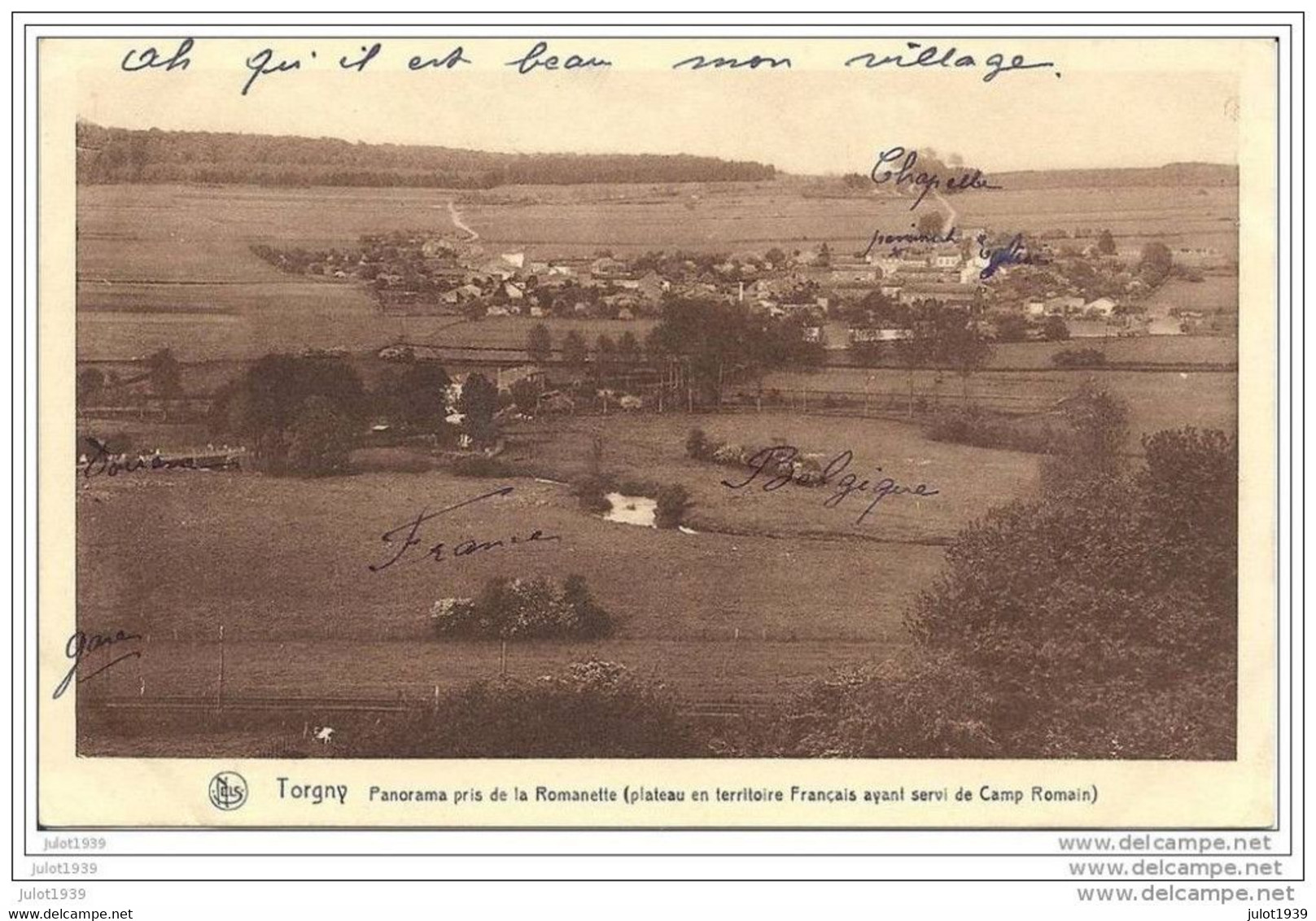 TORGNY ..-- Ruisseau FRONTIERE . Pris De La Romanette . 1937 . Voir Texte Intéressant . - Rouvroy