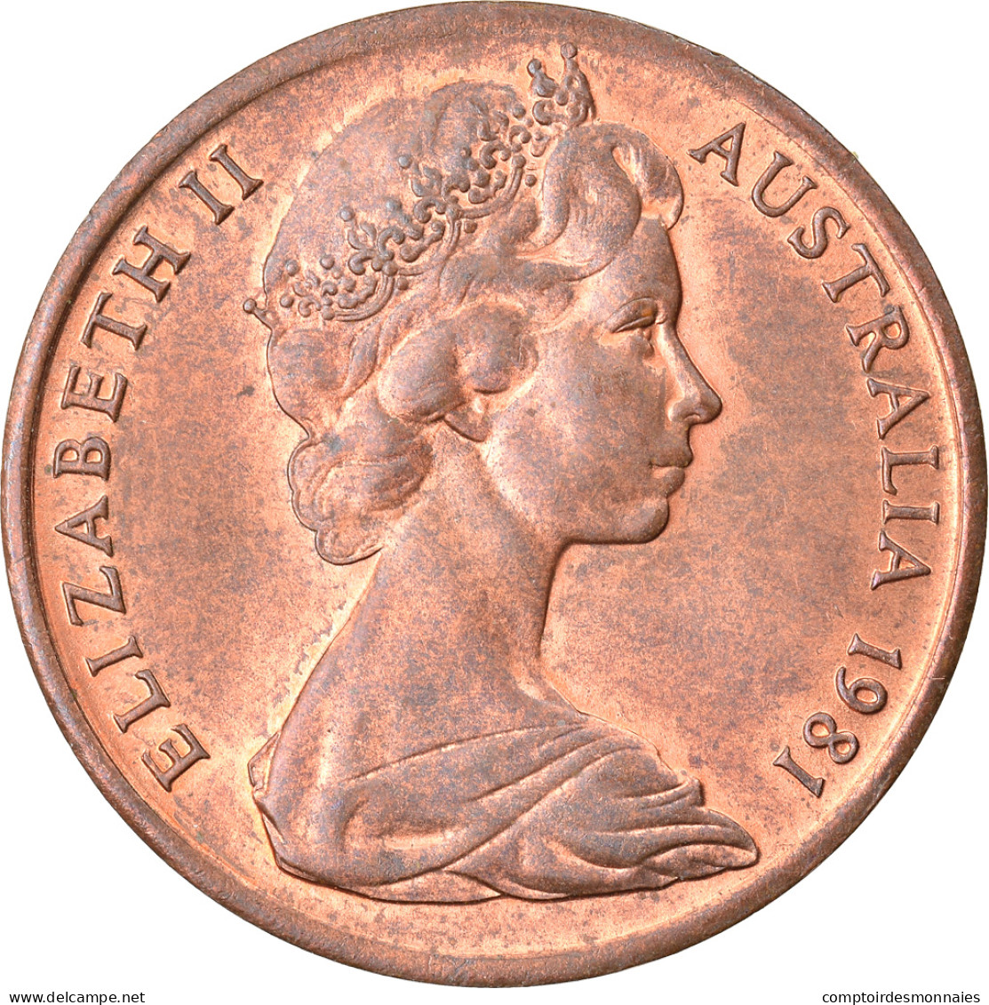 Monnaie, Australie, Elizabeth II, 2 Cents, 1981, Melbourne, TTB, Bronze, KM:63 - Victoria