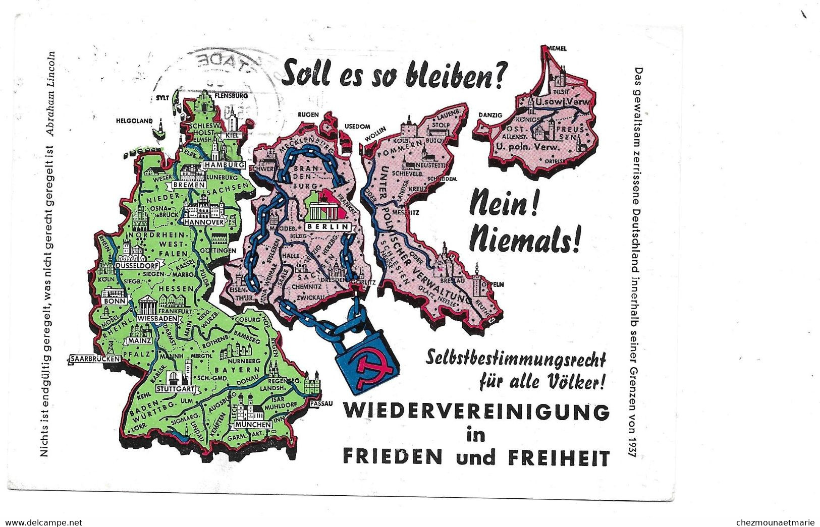 SOLL ES SO BLEIBEN FREIHEIT BAD NANHEIM CARTE CONTRE BLOCUS DE BERLIN 1964 - Otros & Sin Clasificación