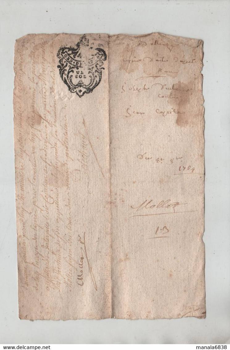 1764 Capitan Laboureur Rochefort Duchesne Parissieu Belley Mottet Procureur Acte Notarié - Manuscrits