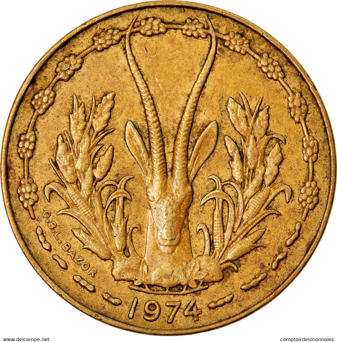 Monnaie, West African States, 10 Francs, 1974, TTB, Aluminum-Nickel-Bronze - Elfenbeinküste