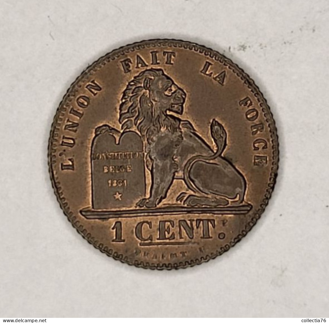 MONNAIE COIN BELGIQUE BELGIE BELGIUM 1 CENTIME ALBERT 1ER 1912 RELIEF QUALITE PATINE VELOURS DE FRAPPE - 1 Centime