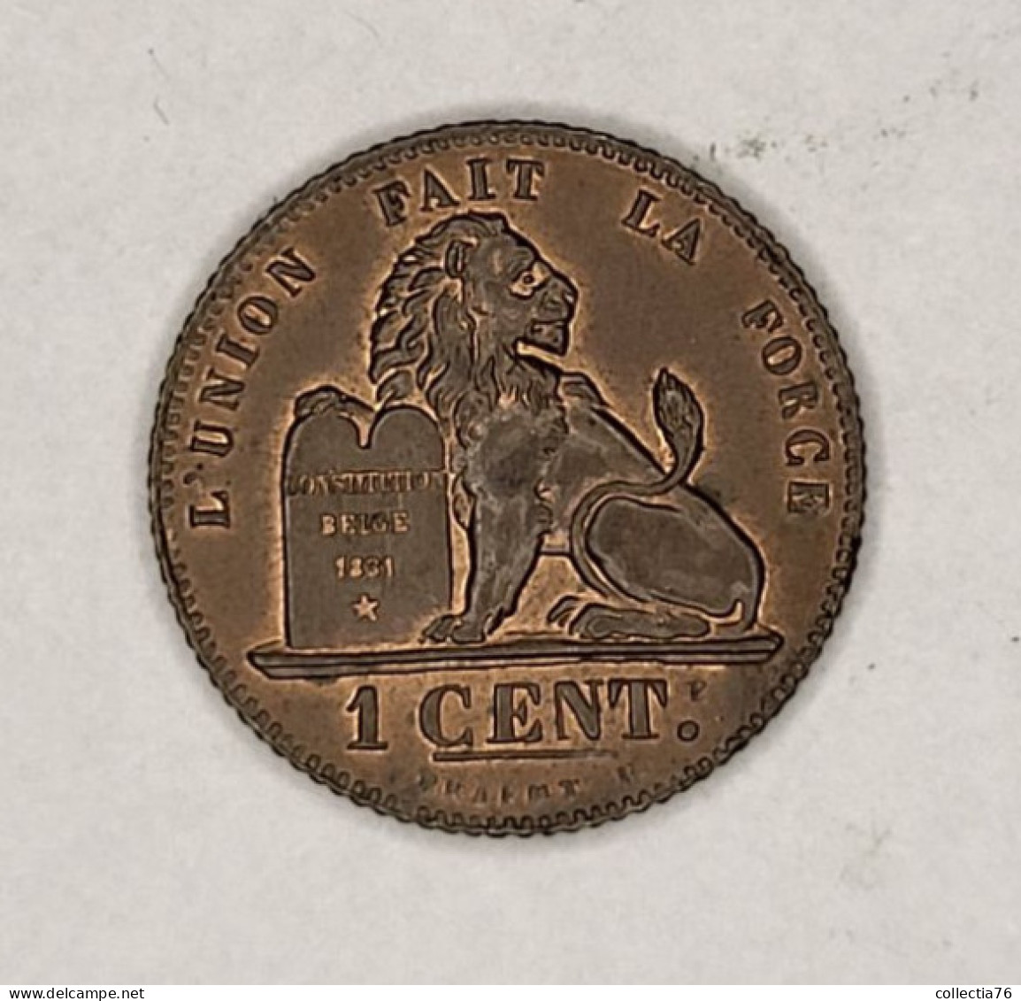MONNAIE COIN BELGIQUE BELGIE BELGIUM 1 CENTIME ALBERT 1ER 1912 RELIEF QUALITE PATINE VELOURS DE FRAPPE - 1 Cent
