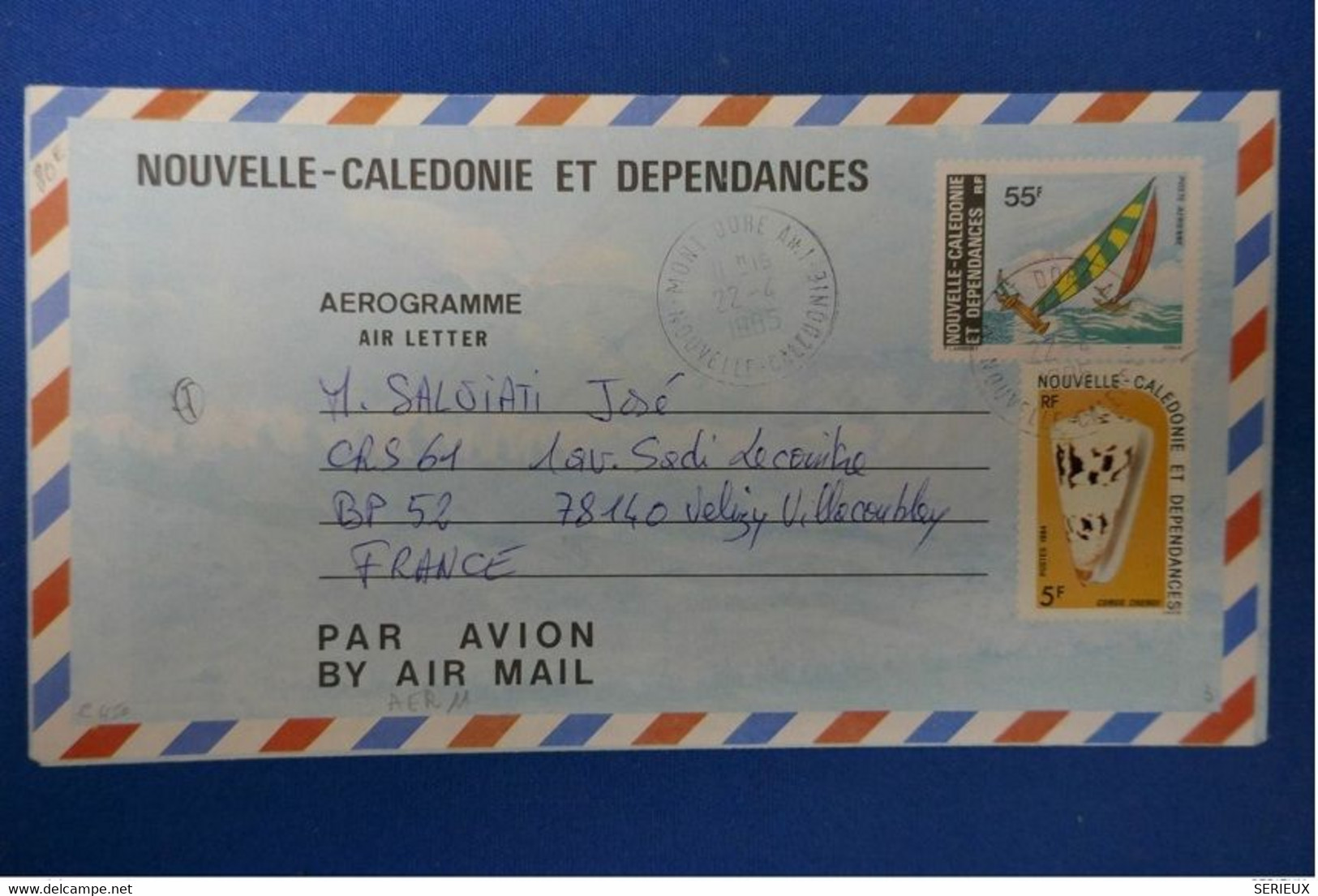 100 NOUVELLE CALEDONIE 1995 BELLE LETTRE POUR VELISY AFFRANCHISSEMENT PLAISANT 60 F PAR AVION - Lettres & Documents