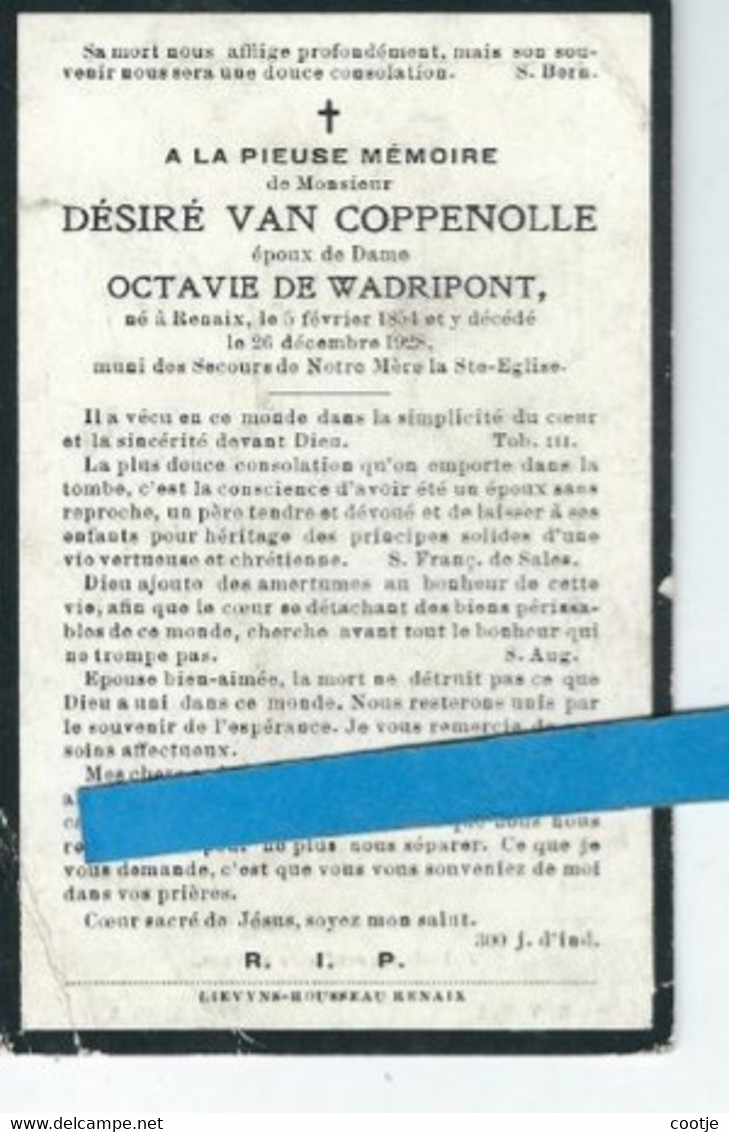 Désirè Van Coppenolle Echt Octavie De Wadripont O Ronse 1854  + Ronse 1928 - Andachtsbilder