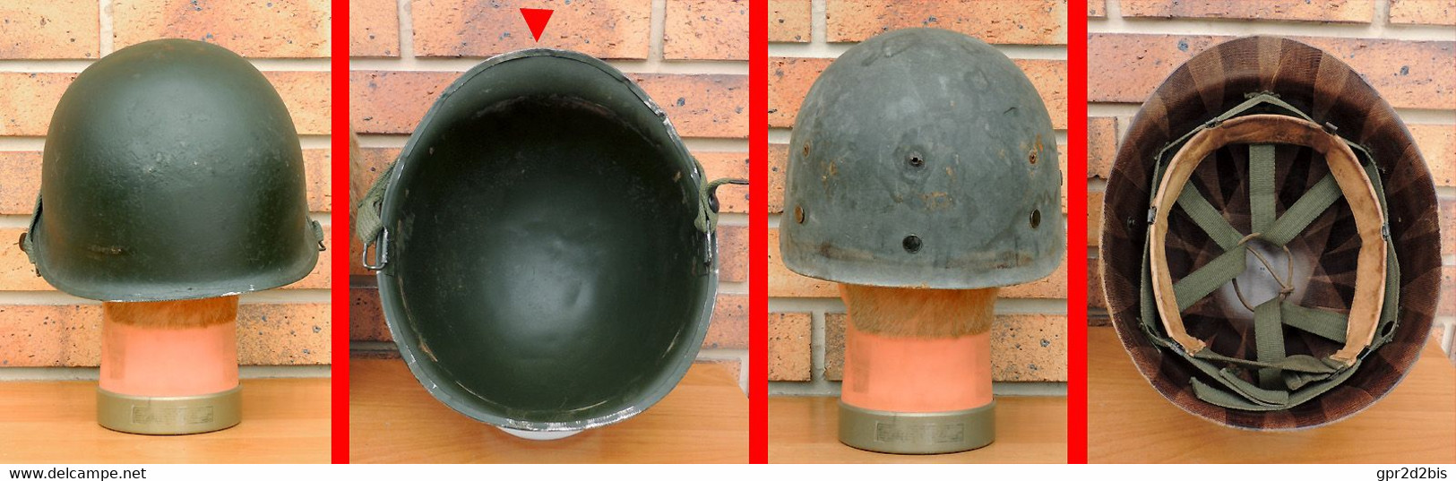 USA WW2 Casque Américain Soudure Du Jonc à L'avant, Pattes Mobiles, Liner D'époque - Casques & Coiffures