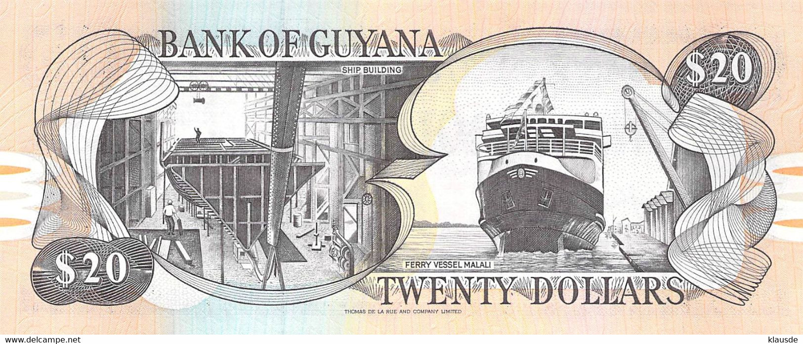 Twenty (20) Dollar Guyans UNC (I) - Guyana