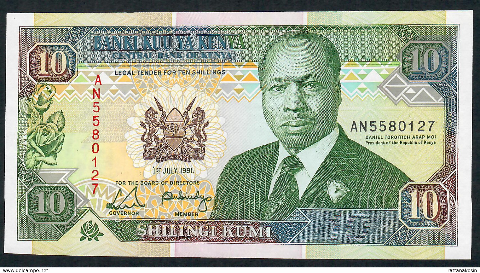 KENYA P24c 10 SHILLINGS 1991    #AN    UNC. - Kenia