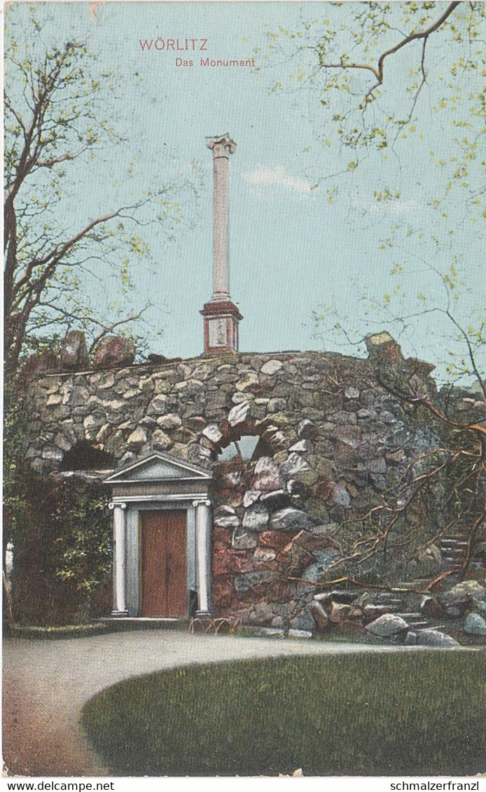 AK Wörlitzer Park Monument A Wörlitz Griesen Horstdorf Coswig Vockerode Oranienbaum Dessau Roßlau Wittenberg A Memel - Coswig