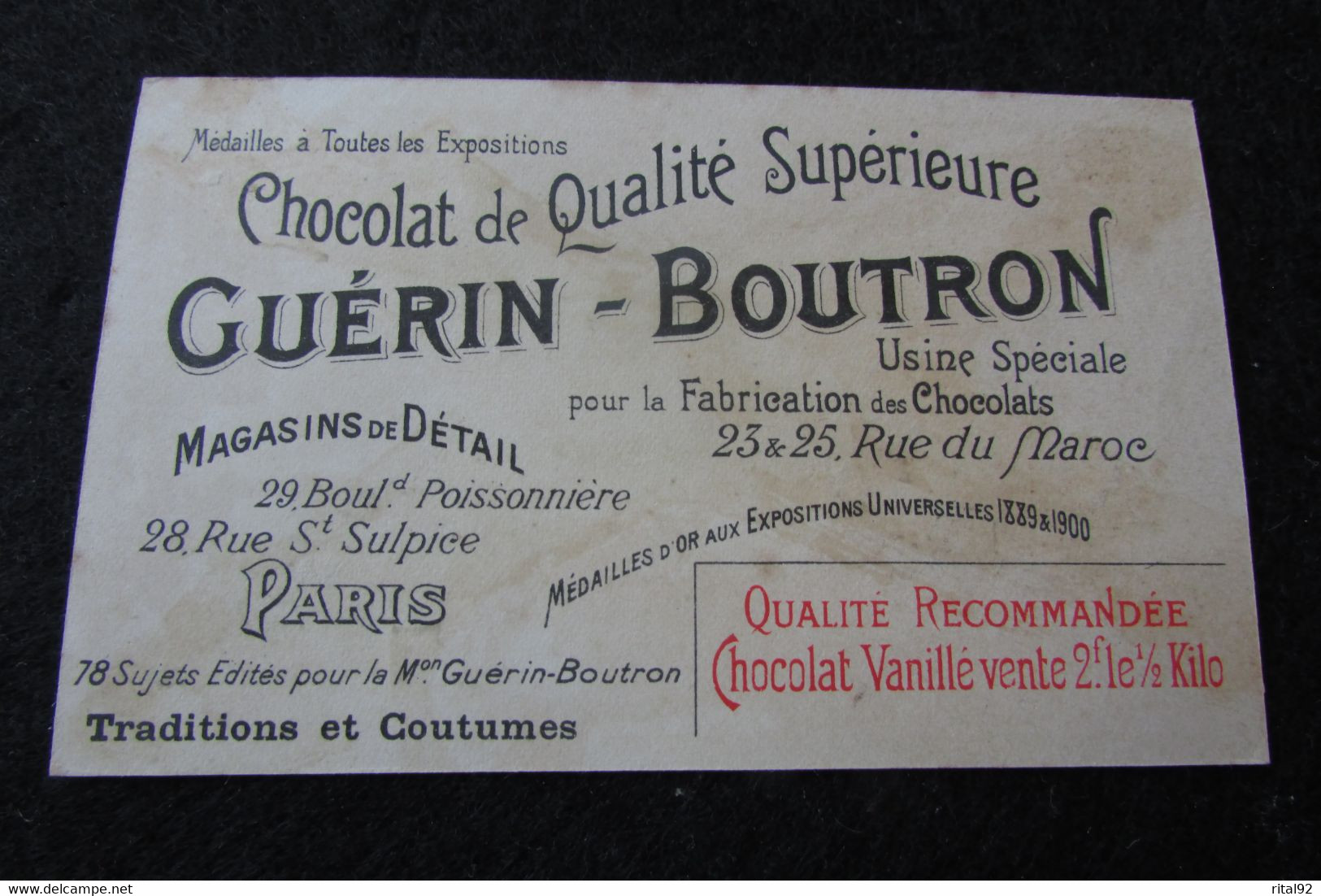 Chromo CHOCOLAT GUERIN-BOUTRON - Guérin-Boutron