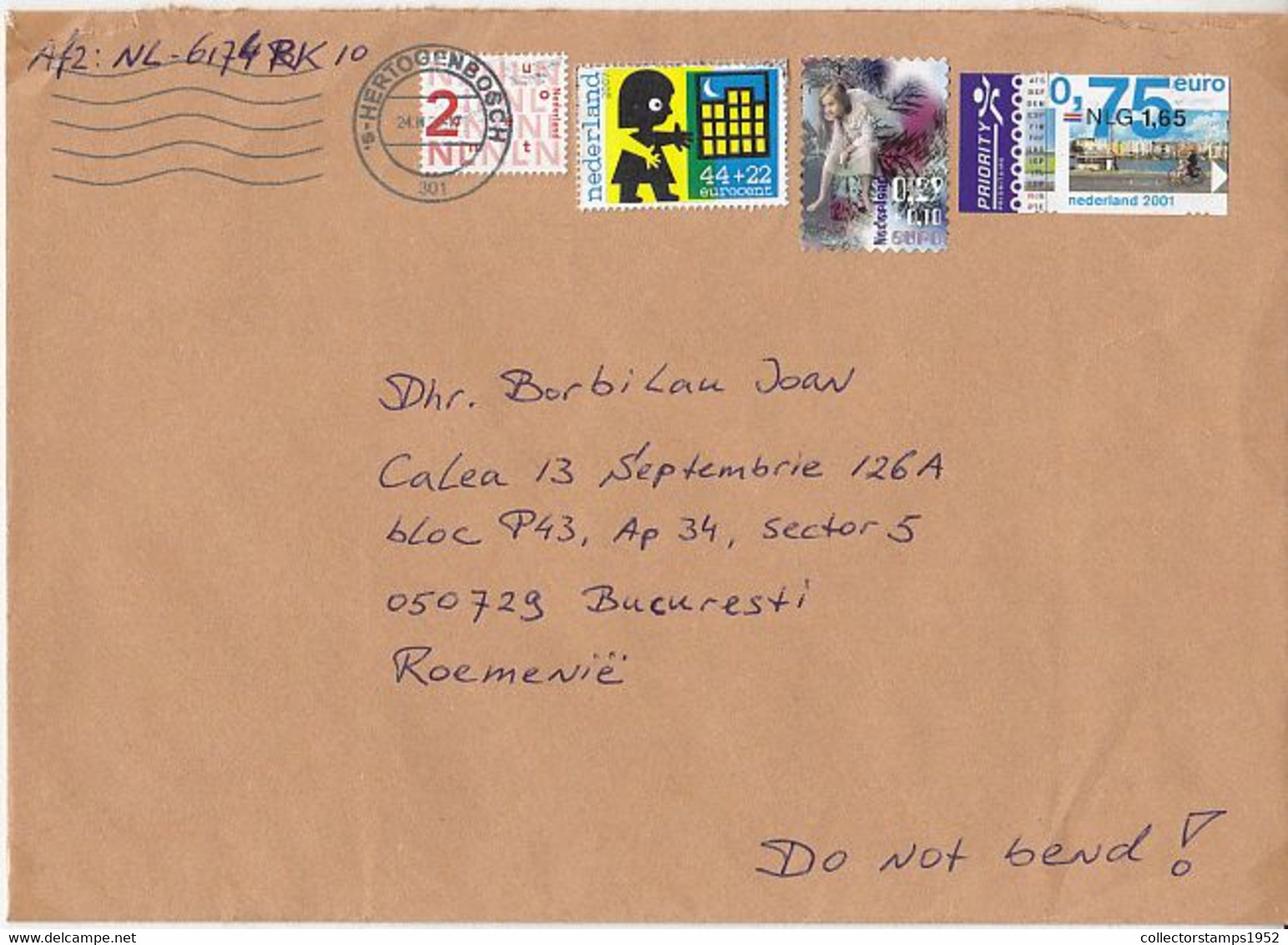 8147FM-SAFE HOUSE, CHRISTMAD, EURO STAMPS ON COVER, 2020, NETHERLANDS - Lettres & Documents