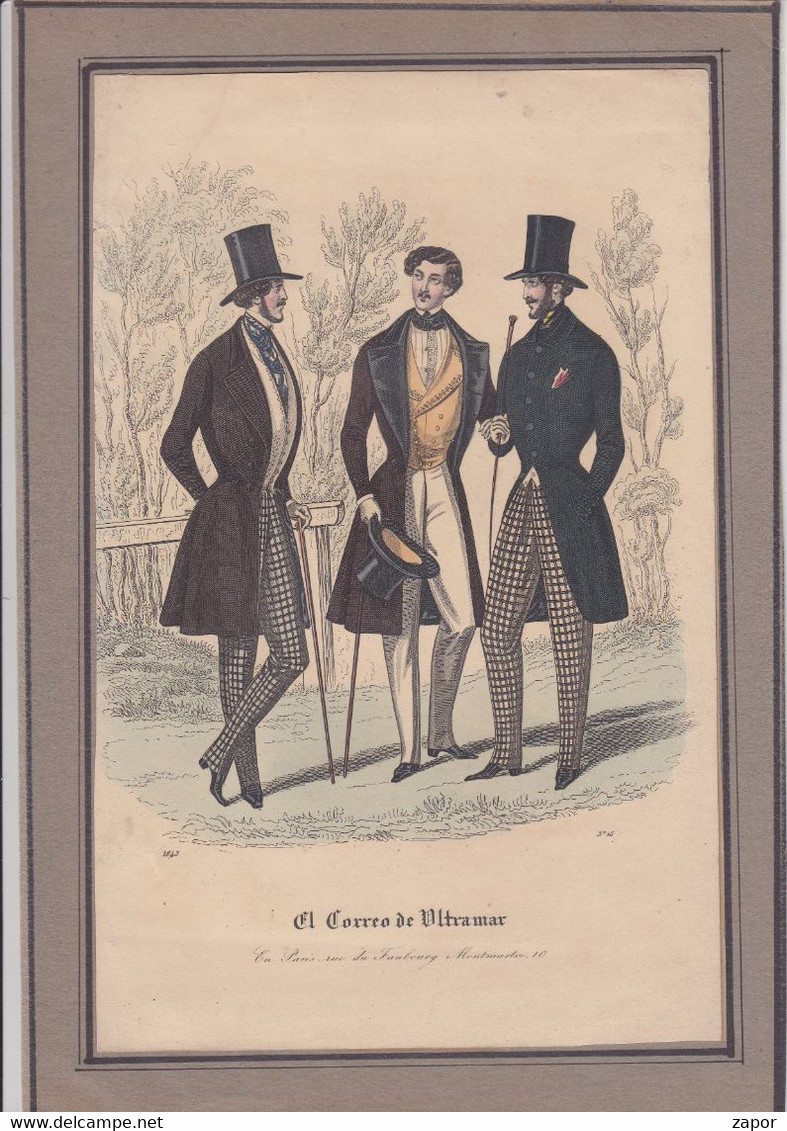 Prent / Image / - El Torreo De Ultramar - En Paris, Rue Du Faubourg Montmartre - 1843 - Antes De 1900