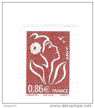 Lamouche 0.86 € Philaposte Lilas Brun YT 3969d En Papier Couché Glacé . Voir Scan. Cote YT : 25 € Maury N° 3962b : 25 € - Unused Stamps