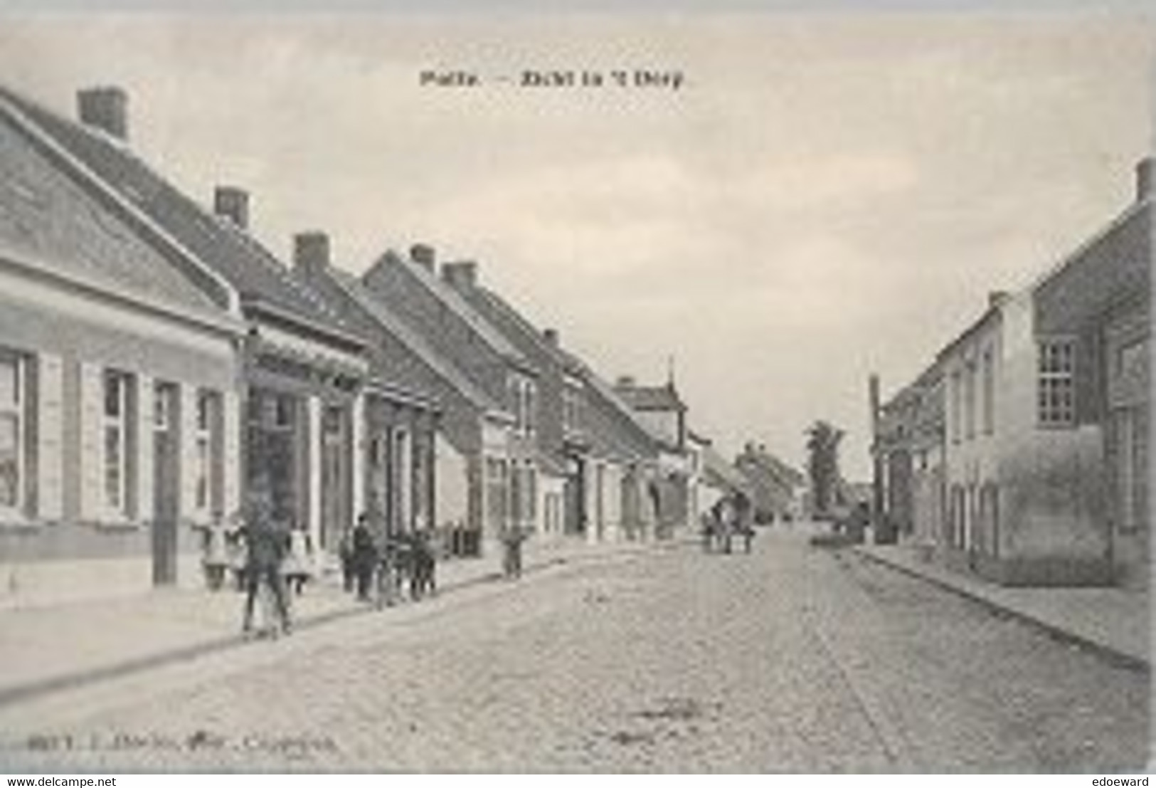 04 11/ 24//    PUTTE    ZICHT IN HET DORP       + 8 KINDEREN EN PAARTD EN KAR    1914  HOELEN 6817 - Otros & Sin Clasificación