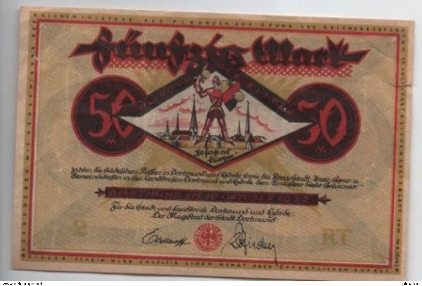 Billet De 50  MARK    10-10-1922 - Zonder Classificatie