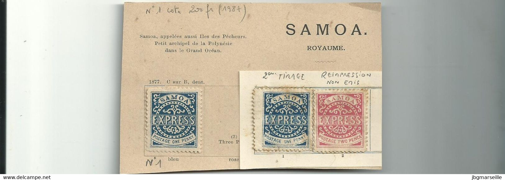 3 T De SAMOA , N° 1 Et N° 1autre Tirage + N° X Non émis....à Regarder De Près..... - Samoa