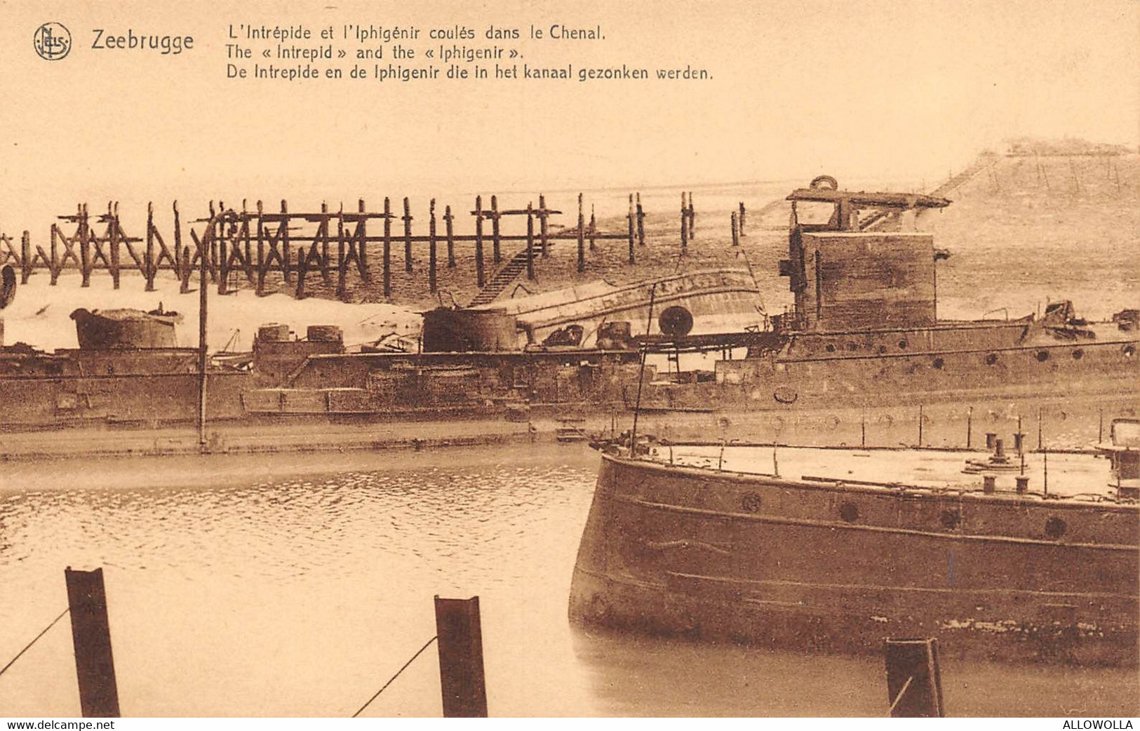 10535 "ZEEBRUGGE-L'INTRÉPIDE ET L'IPHIGÉNIE COULÉS DANS LE CHENAL" -VERA FOTO-CART NON SPED - Zeebrugge