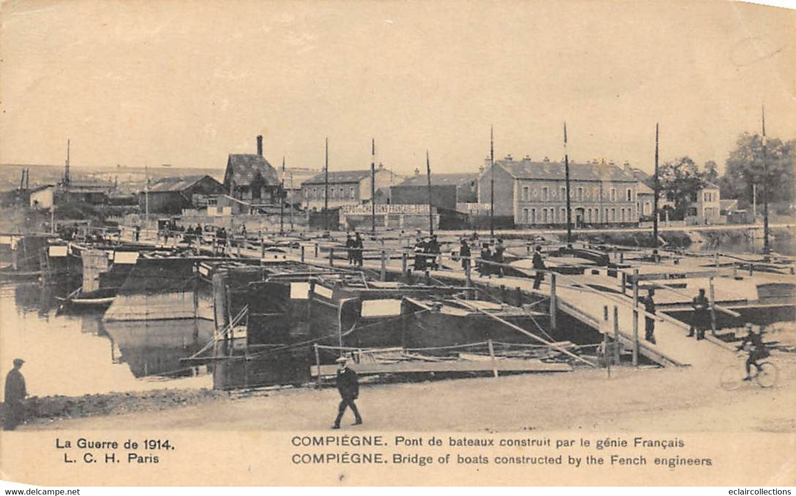 Compiègne         60          Guerre14/18   Pont De Bateaux Construit Par Le Génie     (voir Scan) - Compiegne