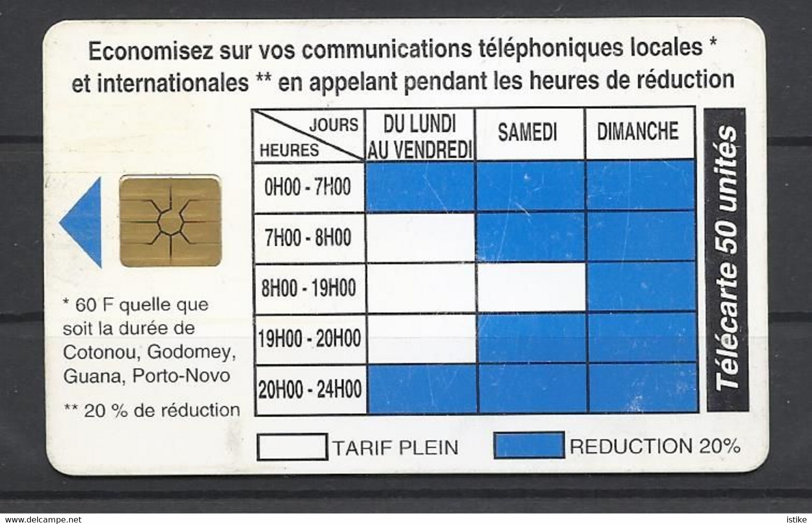 Benin, Timetable, 09. 1996, 40 000 Pcs. - Benin