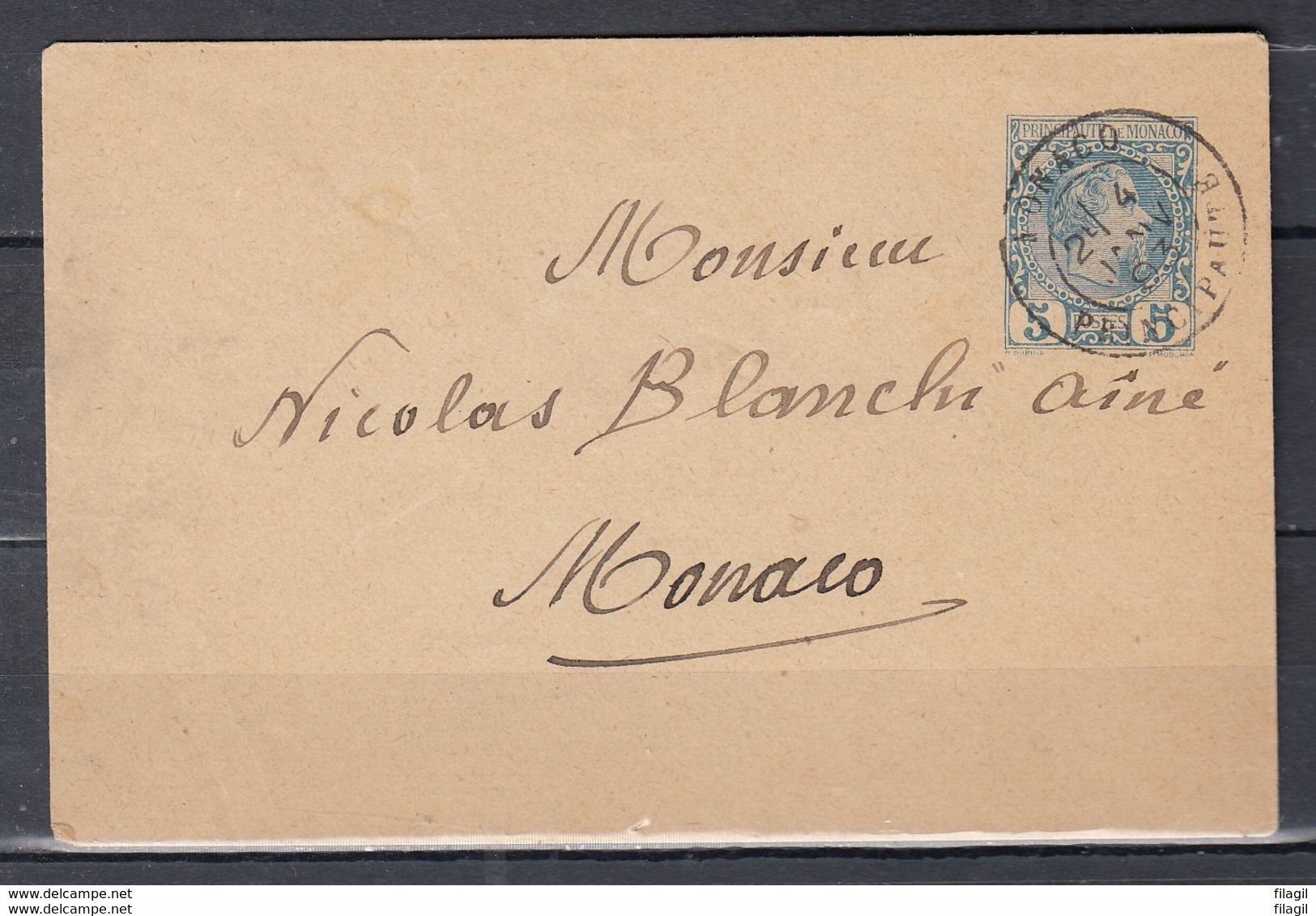 Brief Van Monaco Principaute Naar Monaco  (782) - Brieven En Documenten