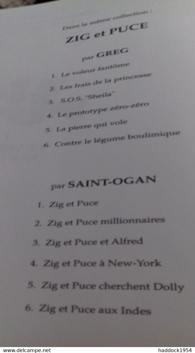 Le Voleur Fantôme ZIG Et PUCE GREG Glénat 1994 - Zig Et Puce