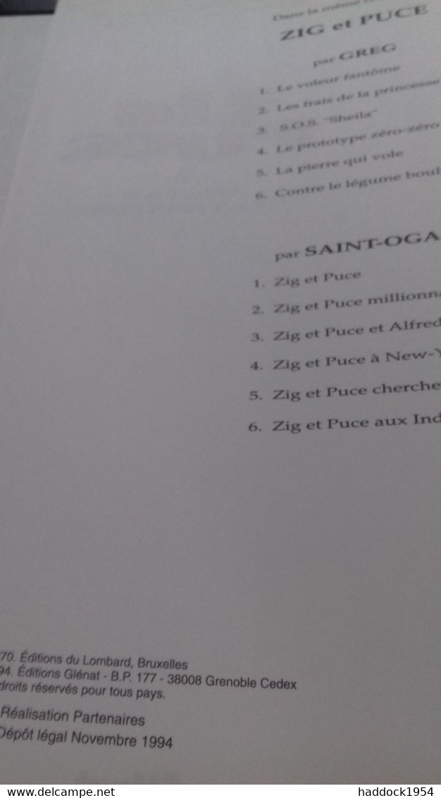 Les Frais De La Princesse ZIG Et PUCE GREG Glénat 1994 - Zig Et Puce