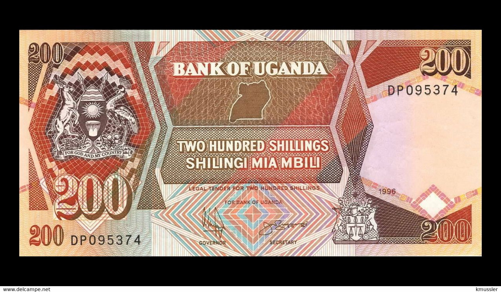 # # # Banknote Uganda 5.000 Shillings 1996 AU # # # - Uganda