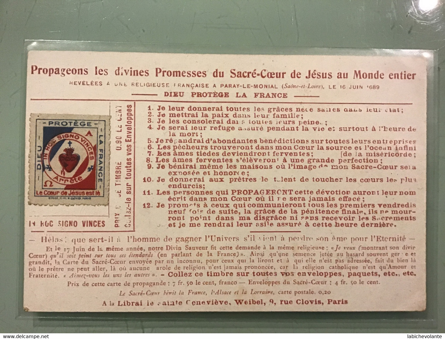 DIEU PROTÈGE LA FRANCE - Propageons Les Divines Promesses De Sacré-Cœur De Jésus - Andere & Zonder Classificatie