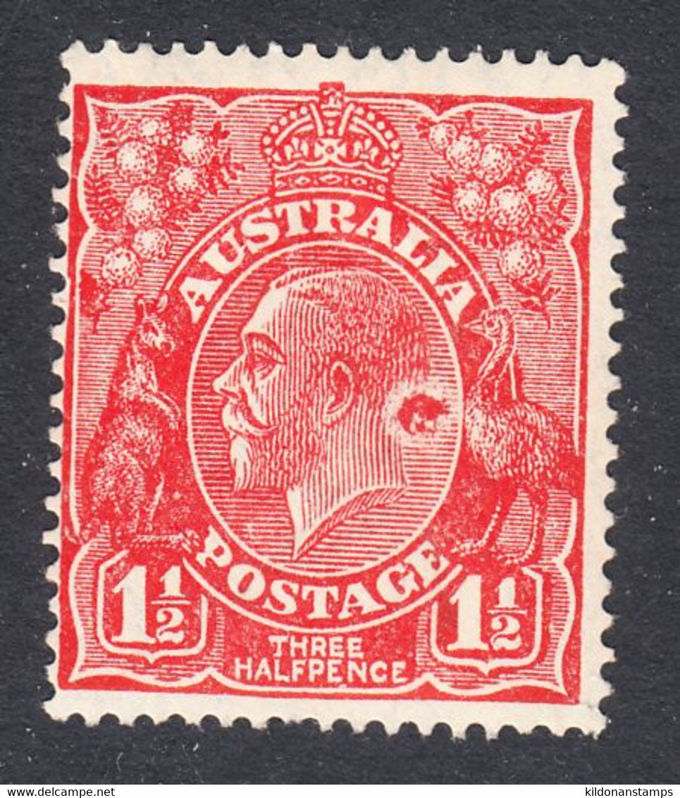 Australia 1926-30 Unique "bullet-hole" Flaw, Mint Mounted, Perf 14, Wmk 7, See Notes, Sc# ,SG 87 - Mint Stamps