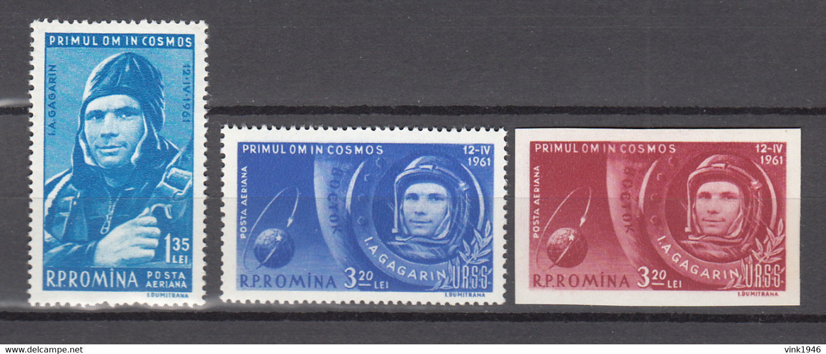 Romania 1961,3V,space,aerospace,ruimtevaart,luft Und Raumfahrt,de L'aérospatiale,MNH/Postfris(A3919) - América Del Norte