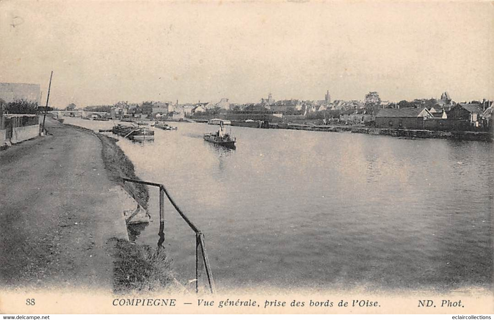 Compiègne         60         Vue  Générale Prise Des Bords De L'Oise        (voir Scan) - Compiegne