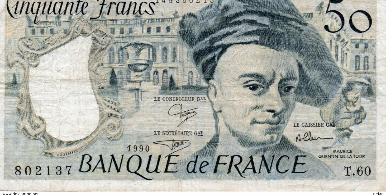 FRANCE 50 FRANCS 1990 P-152  CIRC. - 50 F 1976-1992 ''Quentin De La Tour''