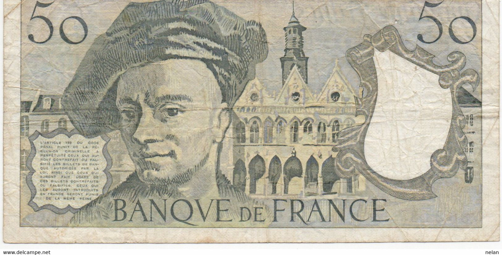 FRANCE 50 FRANCS 1990 P-152  CIRC. - 50 F 1976-1992 ''Quentin De La Tour''