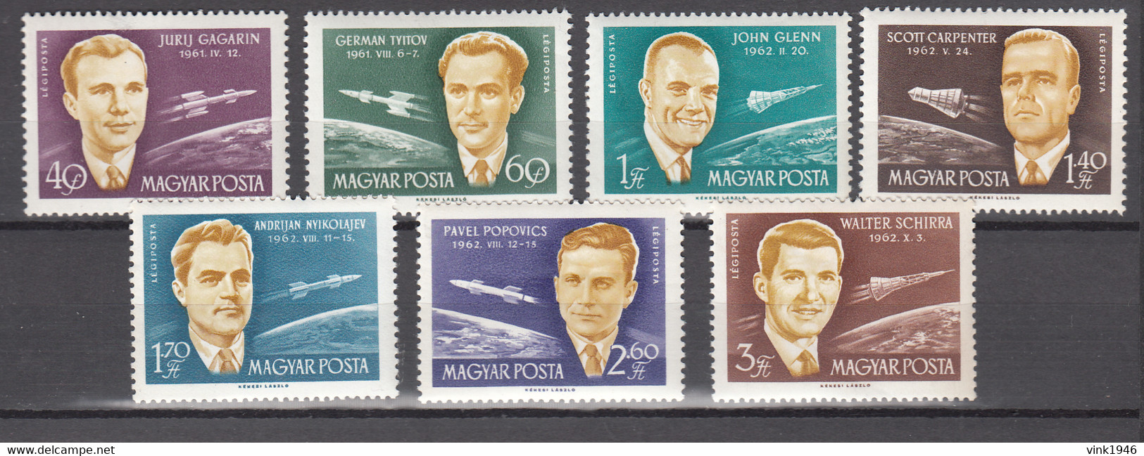 Hungary 1962,7V,space,aerospace,ruimtevaart,luft Und Raumfahrt,de L'aérospatiale,MNH/Postfris(A3921) - Amérique Du Nord