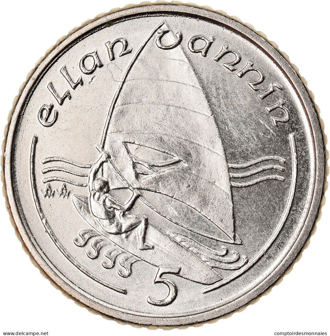 Monnaie, Isle Of Man, Elizabeth II, 5 Pence, 1990, TTB+, Copper-nickel, KM:209.2 - Isle Of Man