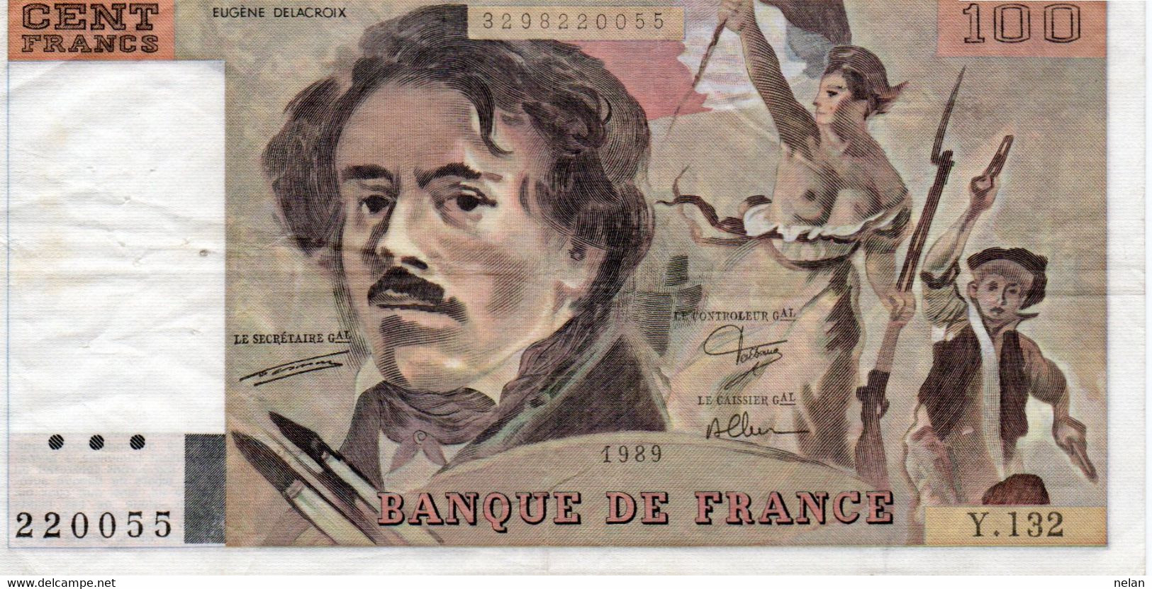 FRANCE 100 FRANCS 1989 P-154  VF+ - 100 F 1978-1995 ''Delacroix''