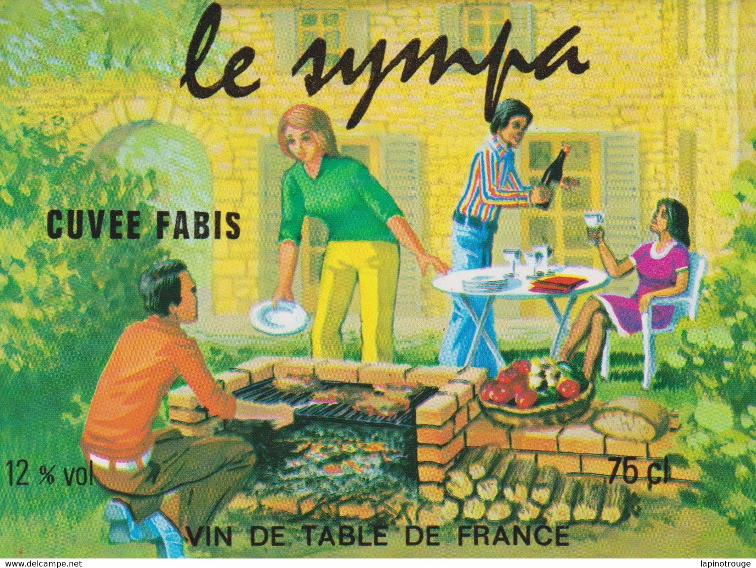 Etiquette Vin De Table Le Sympa Cuvée Fabis - El Arte De La Mesa