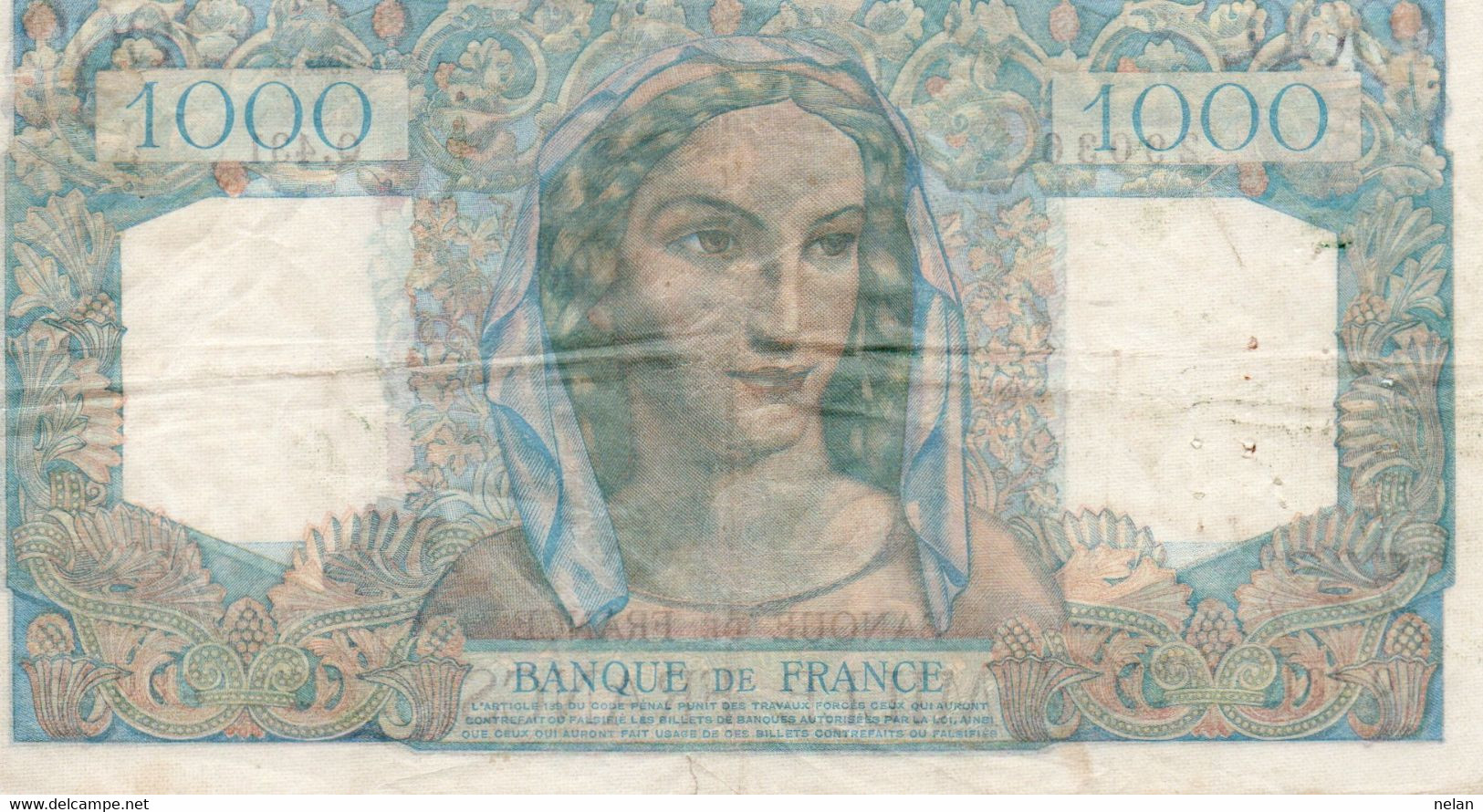 FRANCIA 1000 FRANCS 1948.L.   P-130 - 1 000 F 1945-1950 ''Minerve Et Hercule''