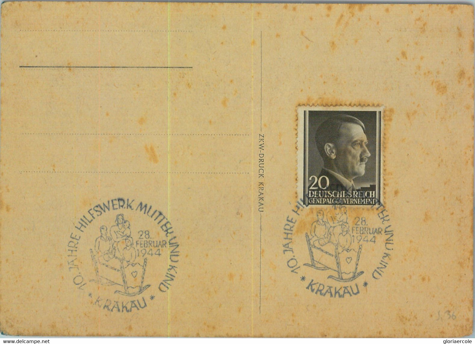 95391 - POLAND General Government - POSTAL HISTORY - SPECIAL POSTMARK  1944 - Andere & Zonder Classificatie