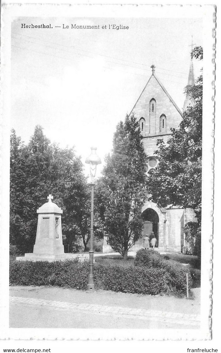 HERBESTHAL (4710) Le Monument Et L église - Lontzen